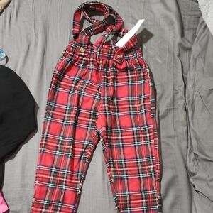 SHEIN Red Plaid Kids One Piece